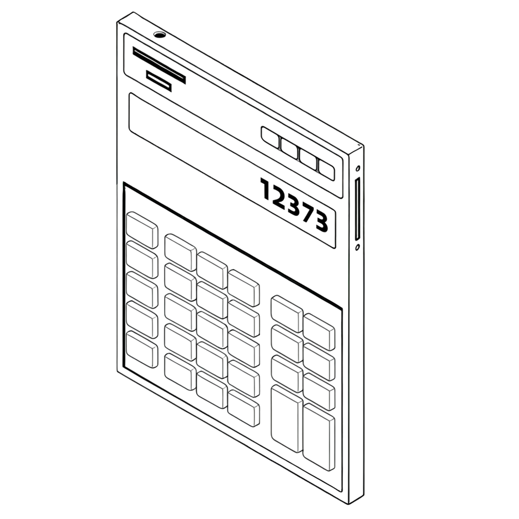 calculator illustration in line-art style