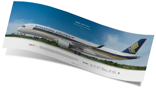aviaposter, airbus a350 xwb, singapore airlines, print