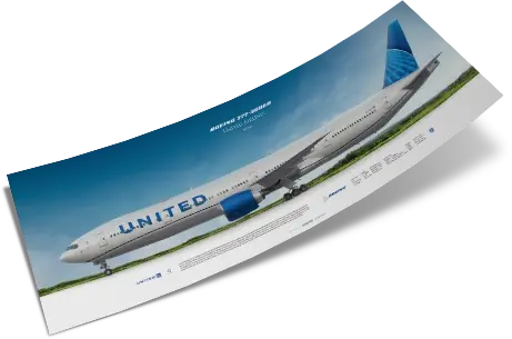 aviaposter, boeing 777, united airlines, print