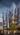 Beautiful evening visualization of a business center for a major architectural firm