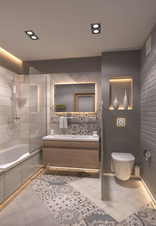 Современный дизайн ванной комнаты, стиль лофт и классический стиль: фото, идеи