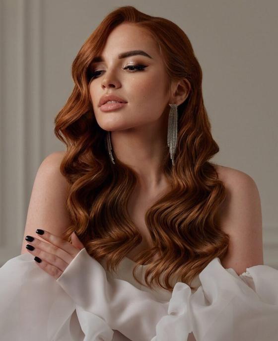 Hollywood waves created with flat iron on soft slippery hair